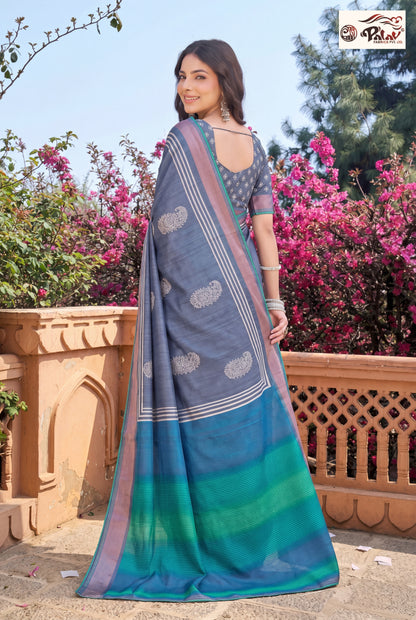 Elegant Tasar Silk Saree with Traditional Kadiyal Weaving Work