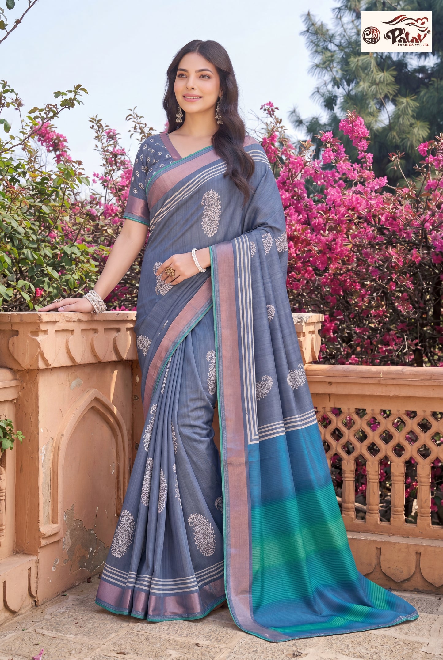 Elegant Tasar Silk Saree with Traditional Kadiyal Weaving Work