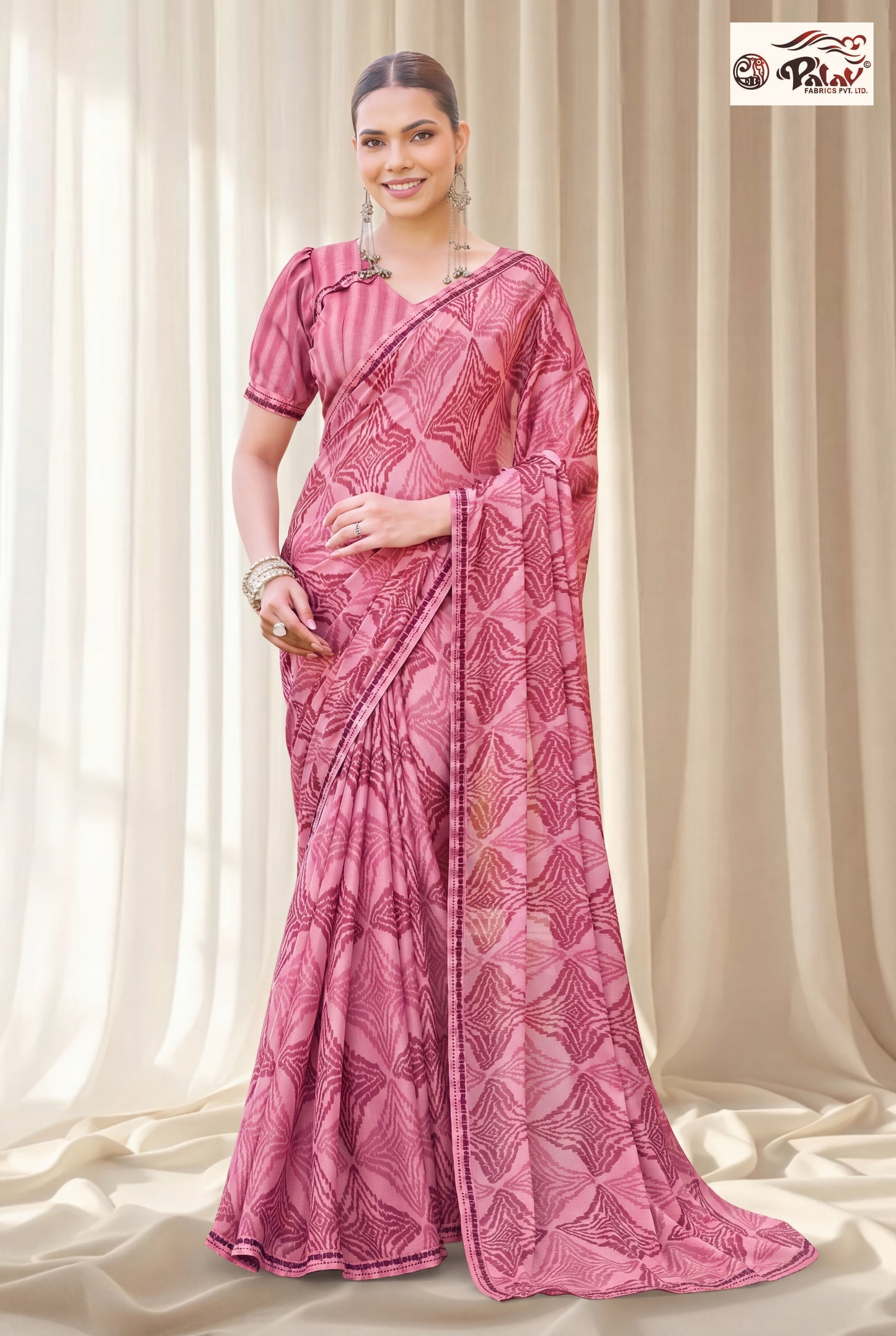 Stylish Kreeva Georgette Saree with Girlish Designer Work