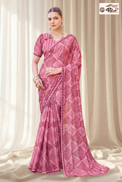 Stylish Kreeva Georgette Saree with Girlish Designer Work