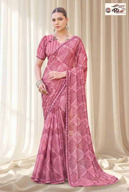 Stylish Kreeva Georgette Saree with Girlish Designer Work