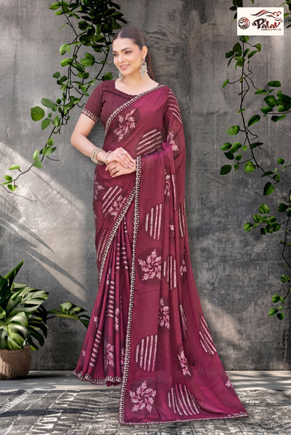 Traditional Block Print Kreeva Georgette Saree