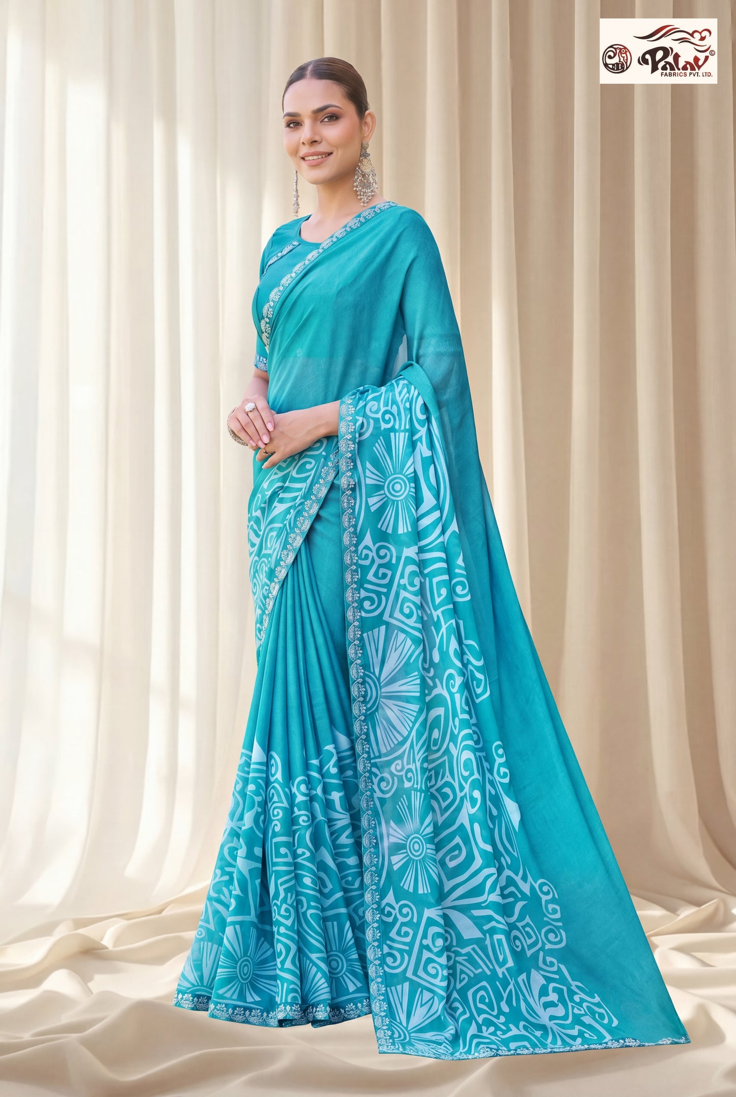 Elegant Kreeva Georgette Saree with Reshmi Work Border