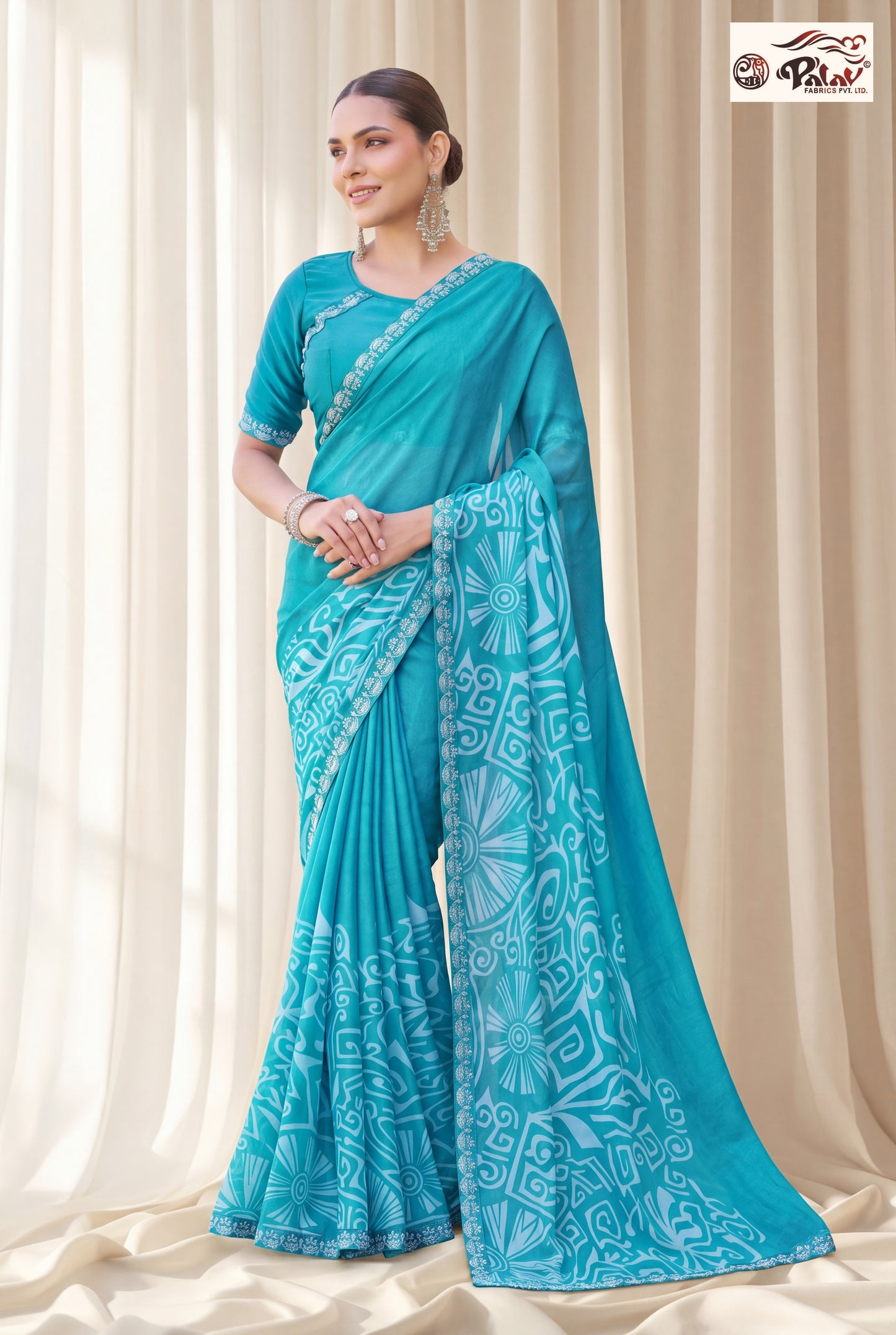 Elegant Kreeva Georgette Saree with Reshmi Work Border