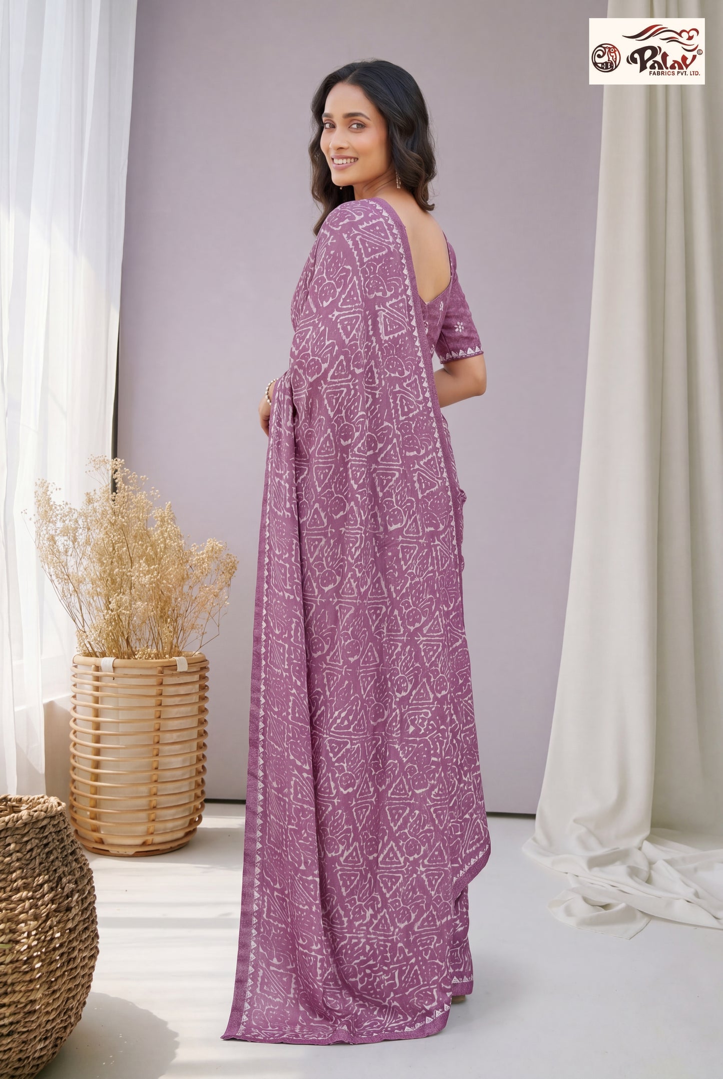 Elegant Kreeva Georgette Saree with Artistic Ethnic Print & Semi-Stitched Blouse Piece