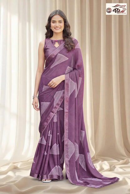 Elegant Kreeva Georgette Saree with Geometric Print
