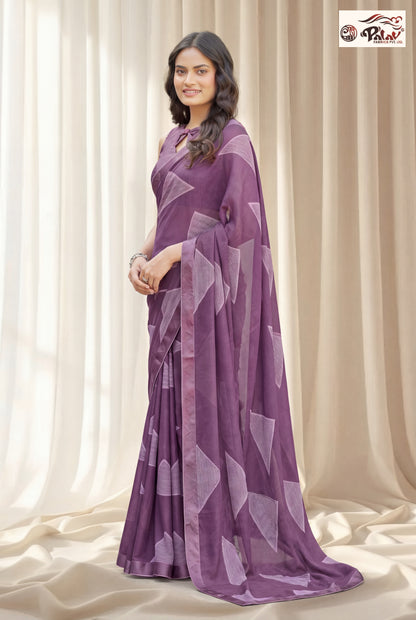 Elegant Kreeva Georgette Saree with Geometric Print