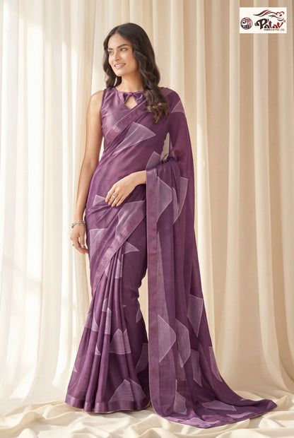 Elegant Kreeva Georgette Saree with Geometric Print