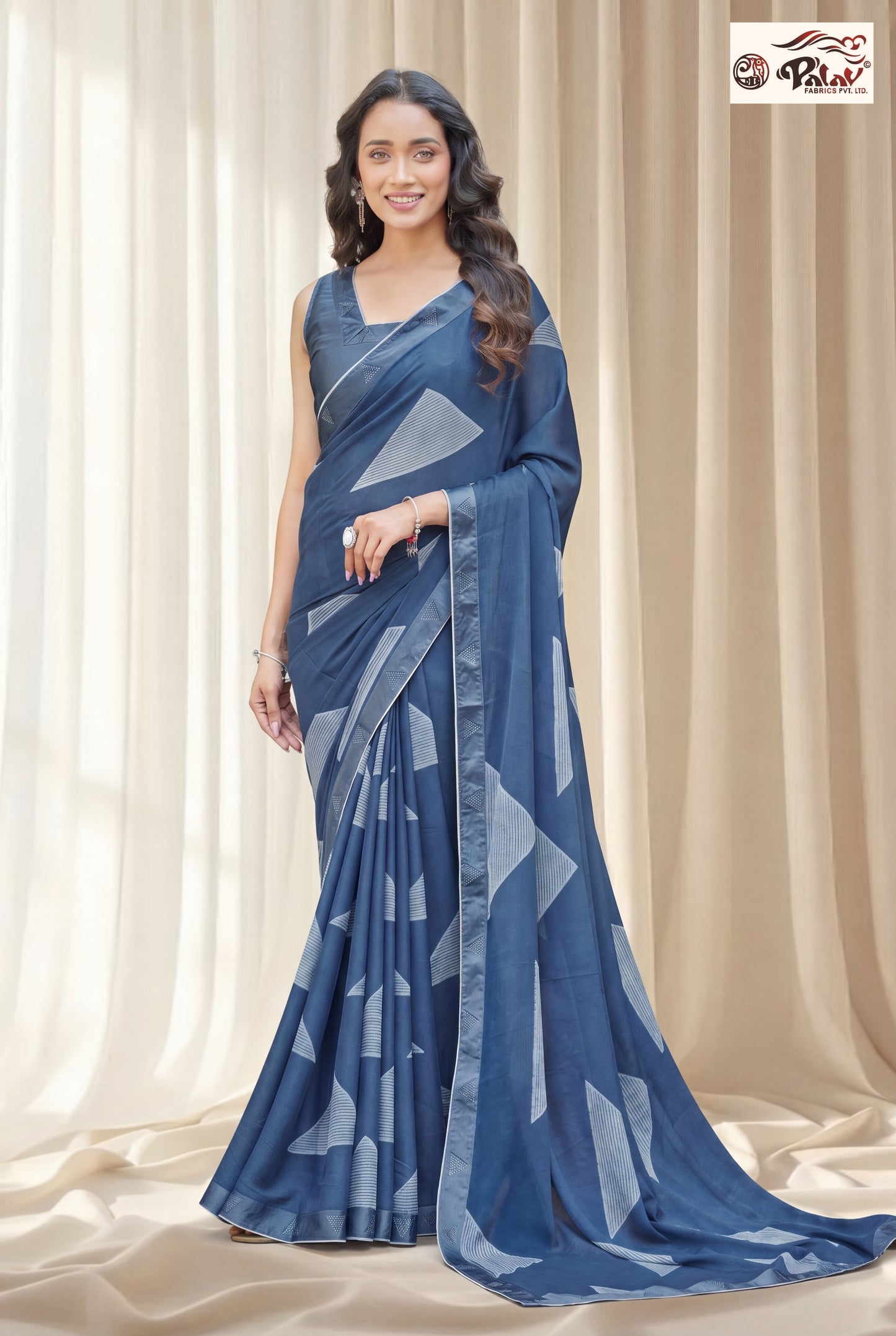Elegant Kreeva Georgette Saree with Geometric Print