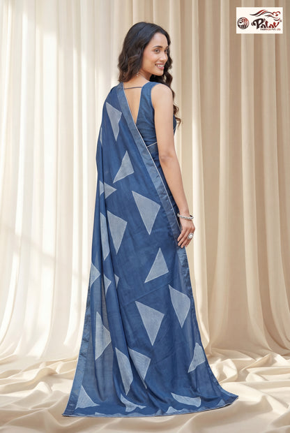 Elegant Kreeva Georgette Saree with Geometric Print