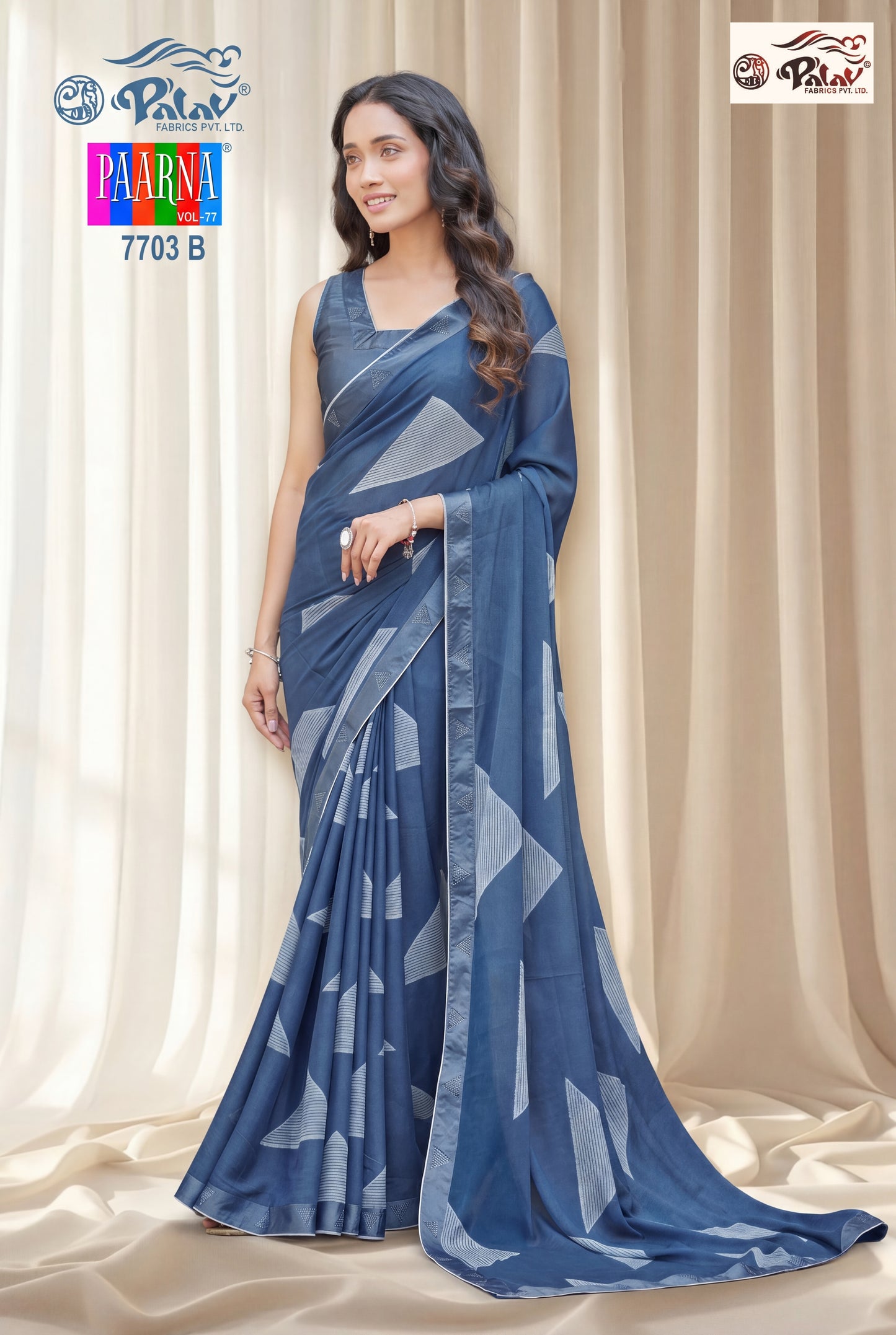 Elegant Kreeva Georgette Saree with Geometric Print