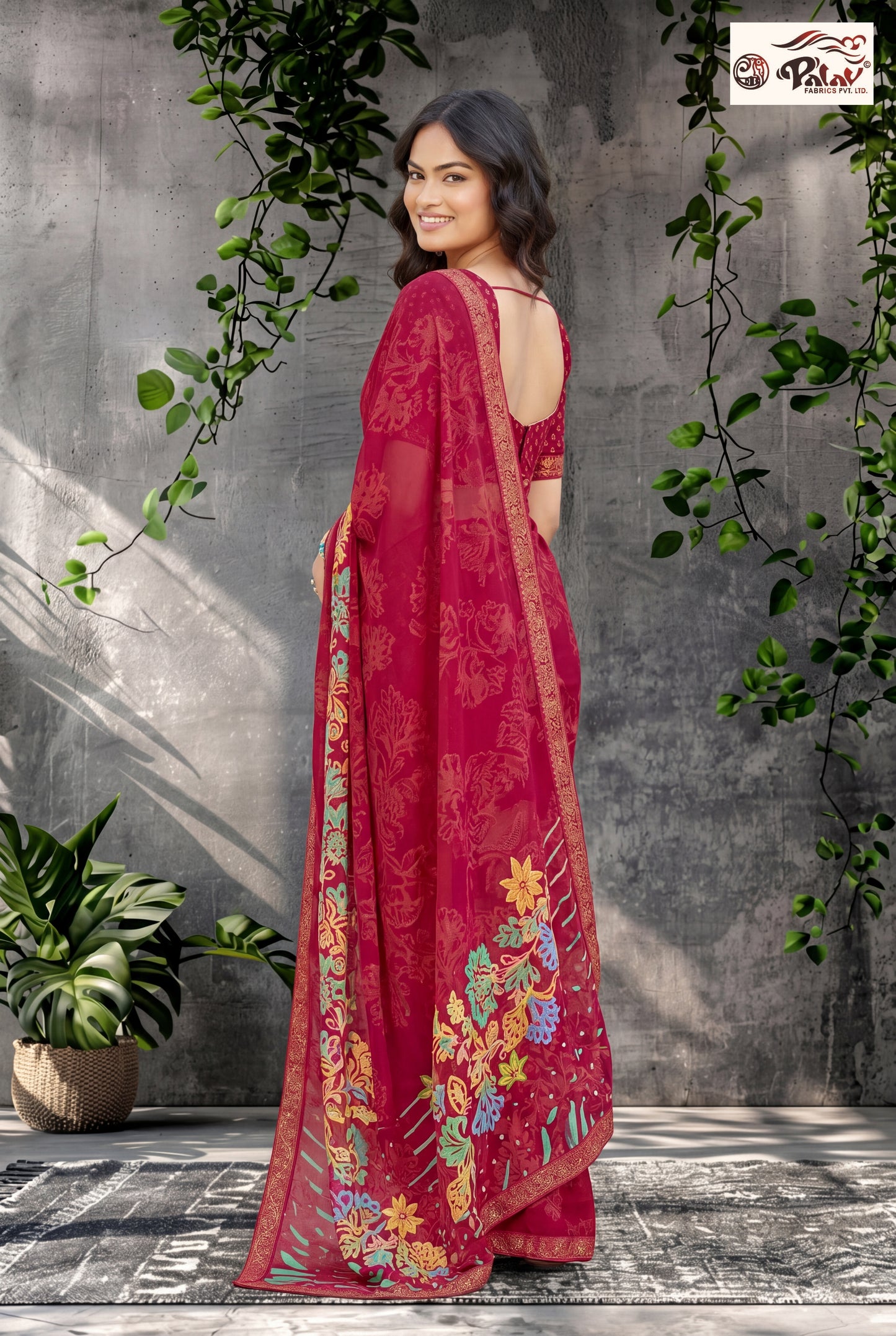 Elegant Kreeva Georgette Saree with Discharge Print Work