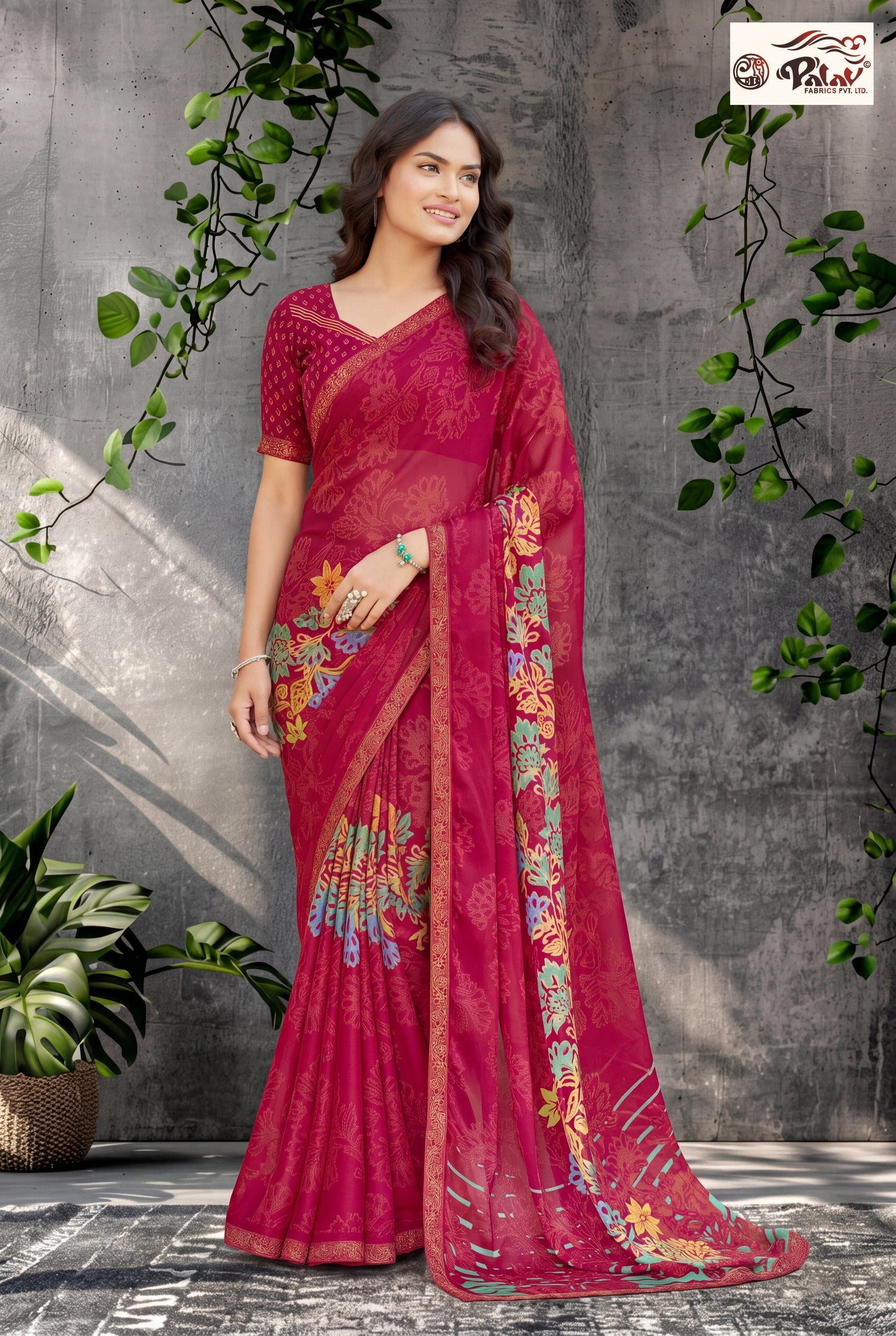 Elegant Kreeva Georgette Saree with Discharge Print Work