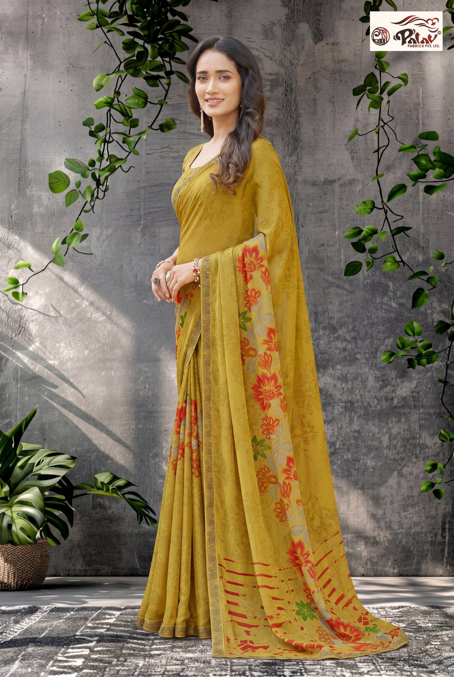 Elegant Kreeva Georgette Saree with Discharge Print Work