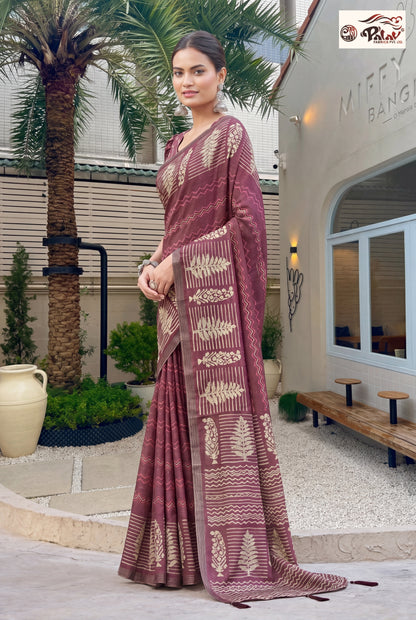 Coffee Brown Tussar Silk Saree with Intricate Ari Work