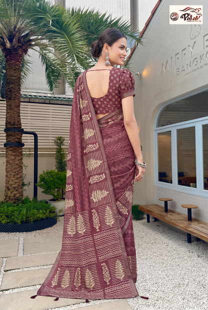 Coffee Brown Tussar Silk Saree with Intricate Ari Work