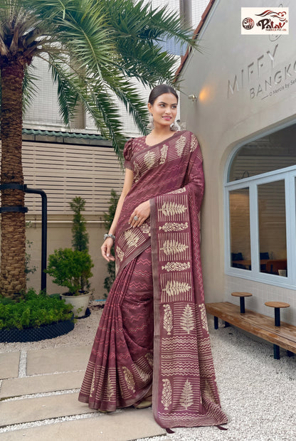 Coffee Brown Tussar Silk Saree with Intricate Ari Work
