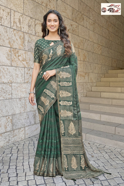 Coffee Brown Tussar Silk Saree with Intricate Ari Work