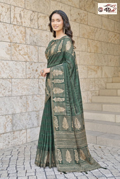 Coffee Brown Tussar Silk Saree with Intricate Ari Work