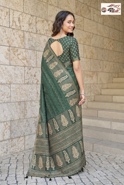 Coffee Brown Tussar Silk Saree with Intricate Ari Work