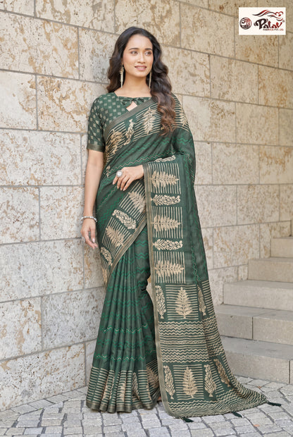 Coffee Brown Tussar Silk Saree with Intricate Ari Work