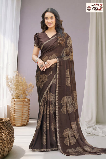 Traditional Kreeva Georgette Saree with Elegant Ethnic Print