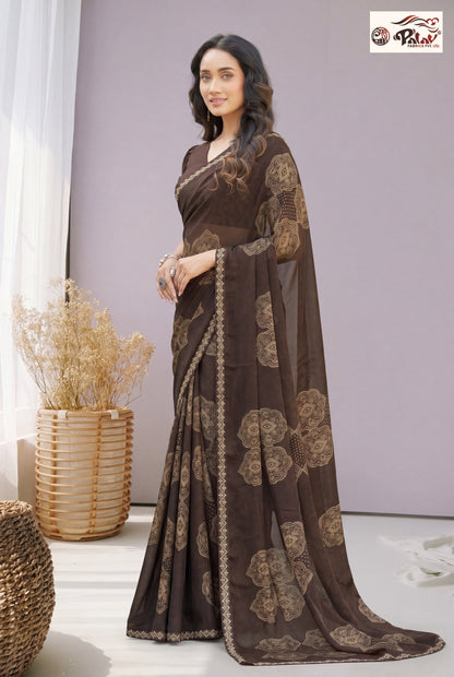 Traditional Kreeva Georgette Saree with Elegant Ethnic Print