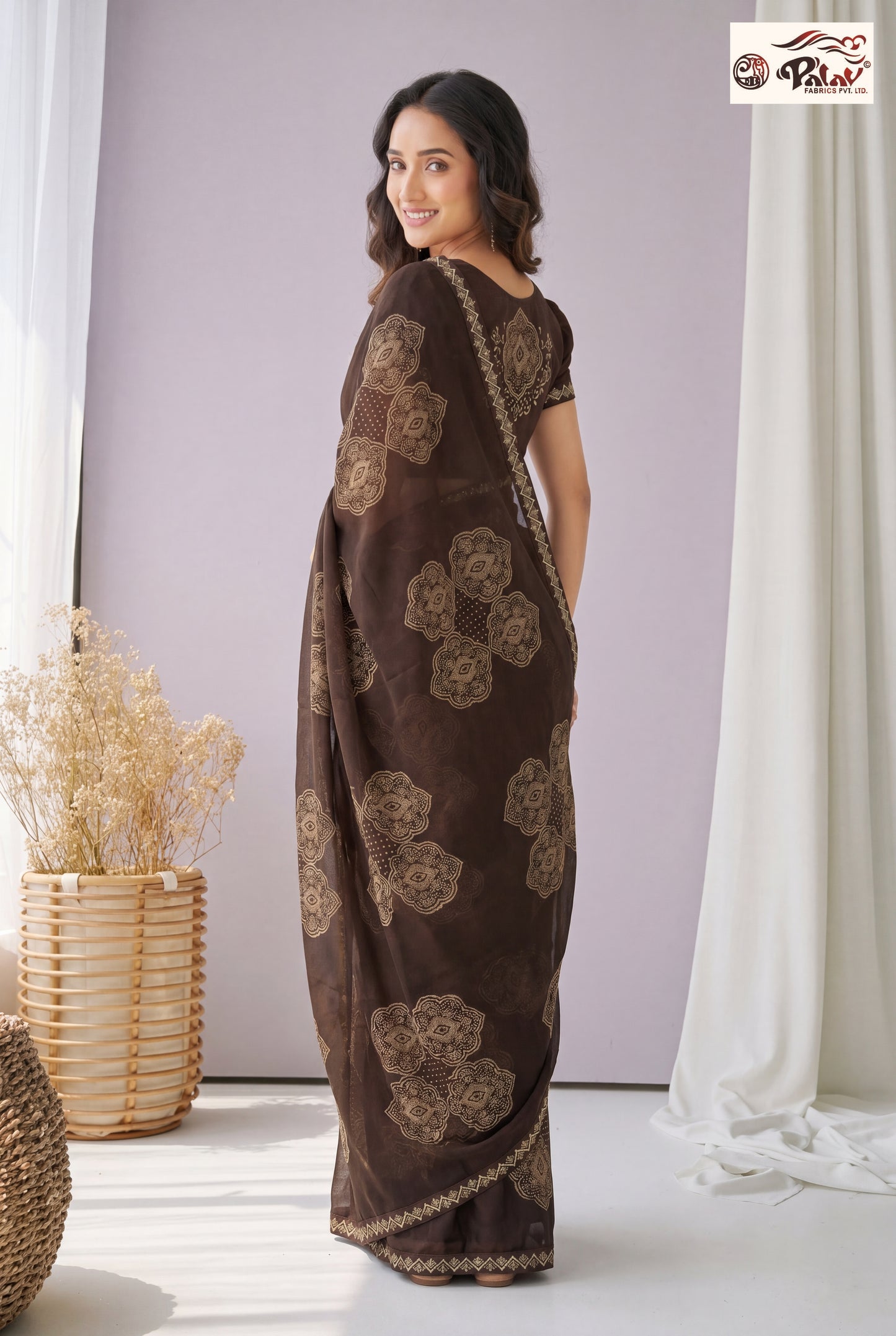 Traditional Kreeva Georgette Saree with Elegant Ethnic Print