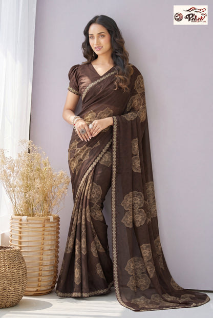 Traditional Kreeva Georgette Saree with Elegant Ethnic Print