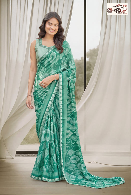Elegant Kreeva Georgette Saree with Intricate Beads Work