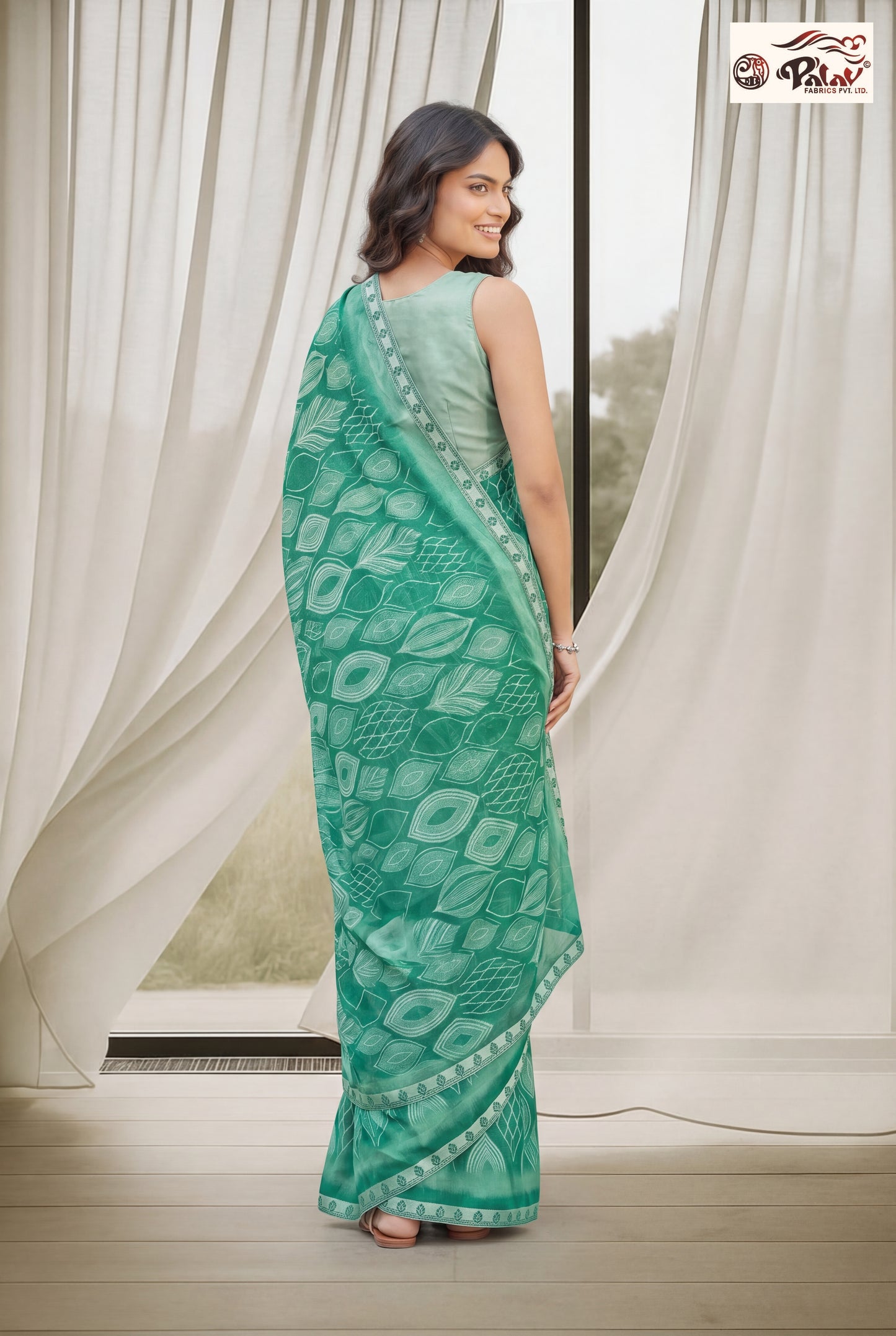 Elegant Kreeva Georgette Saree with Intricate Beads Work