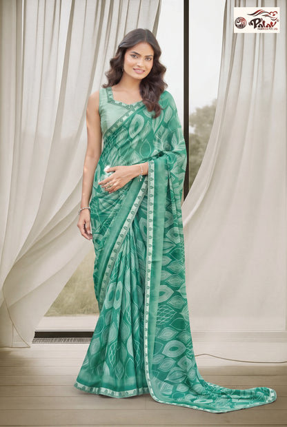 Elegant Kreeva Georgette Saree with Intricate Beads Work
