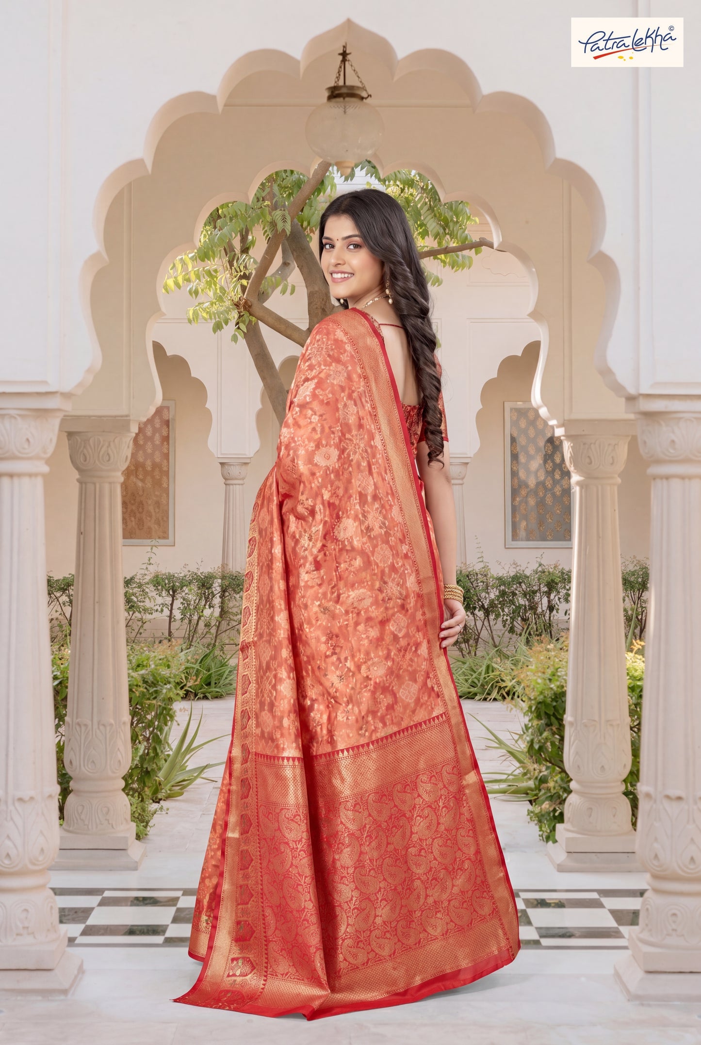 Golden Weaving Soft Silk Saree with Organza Base & Rich Zari Border
