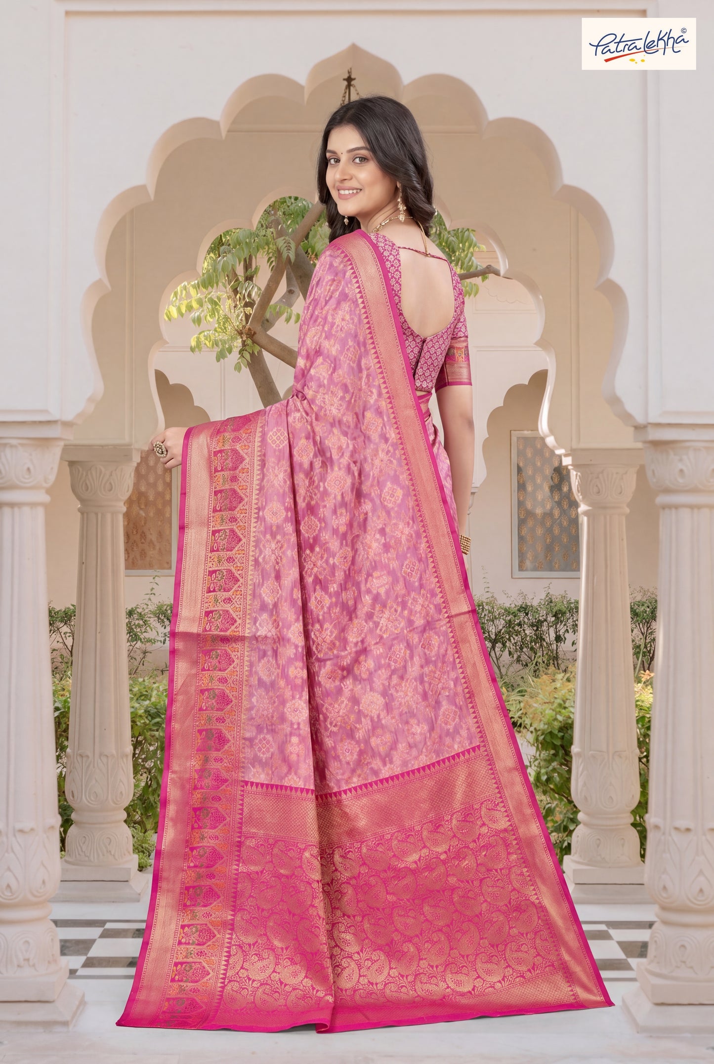 Golden Weaving Soft Silk Saree with Organza Base & Rich Zari Border