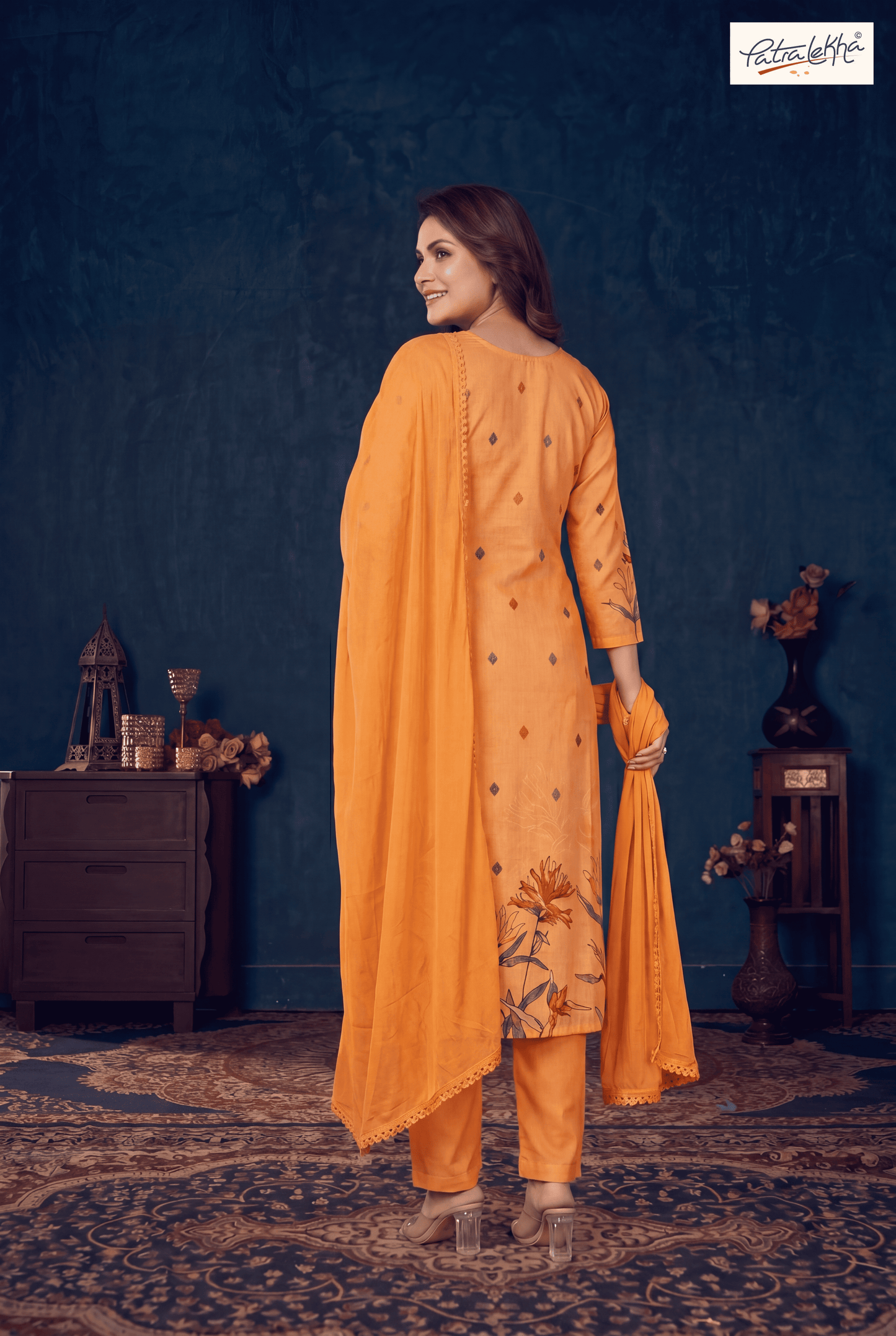Printed Rayon Kurta Set with Nazmin Dupatta