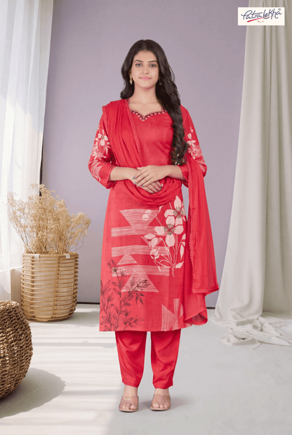 Printed Rayon Kurta Set with Nazmin Dupatta