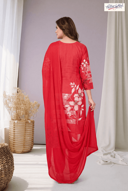Printed Rayon Kurta Set with Nazmin Dupatta
