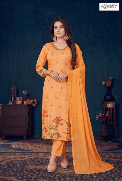 Printed Rayon Kurta Set with Nazmin Dupatta